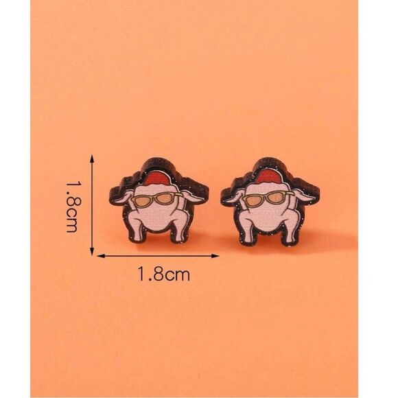 Friends TV Show Turkey Stud Earrings - Picture 5 of 7